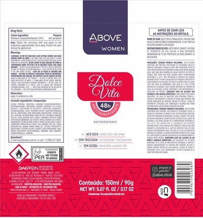 Package Label (Antitranspirante Above Dolce Vita 150ml)